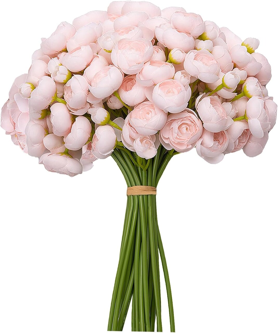 32-Piece Light Pink Artificial Ranunculus Flowers with Stems – Faux Silk Mini Ranunculus Bulk Flowers for DIY Bouquets, Wedding Centerpieces, Bridal Shower Decorations & Vase Arrangements